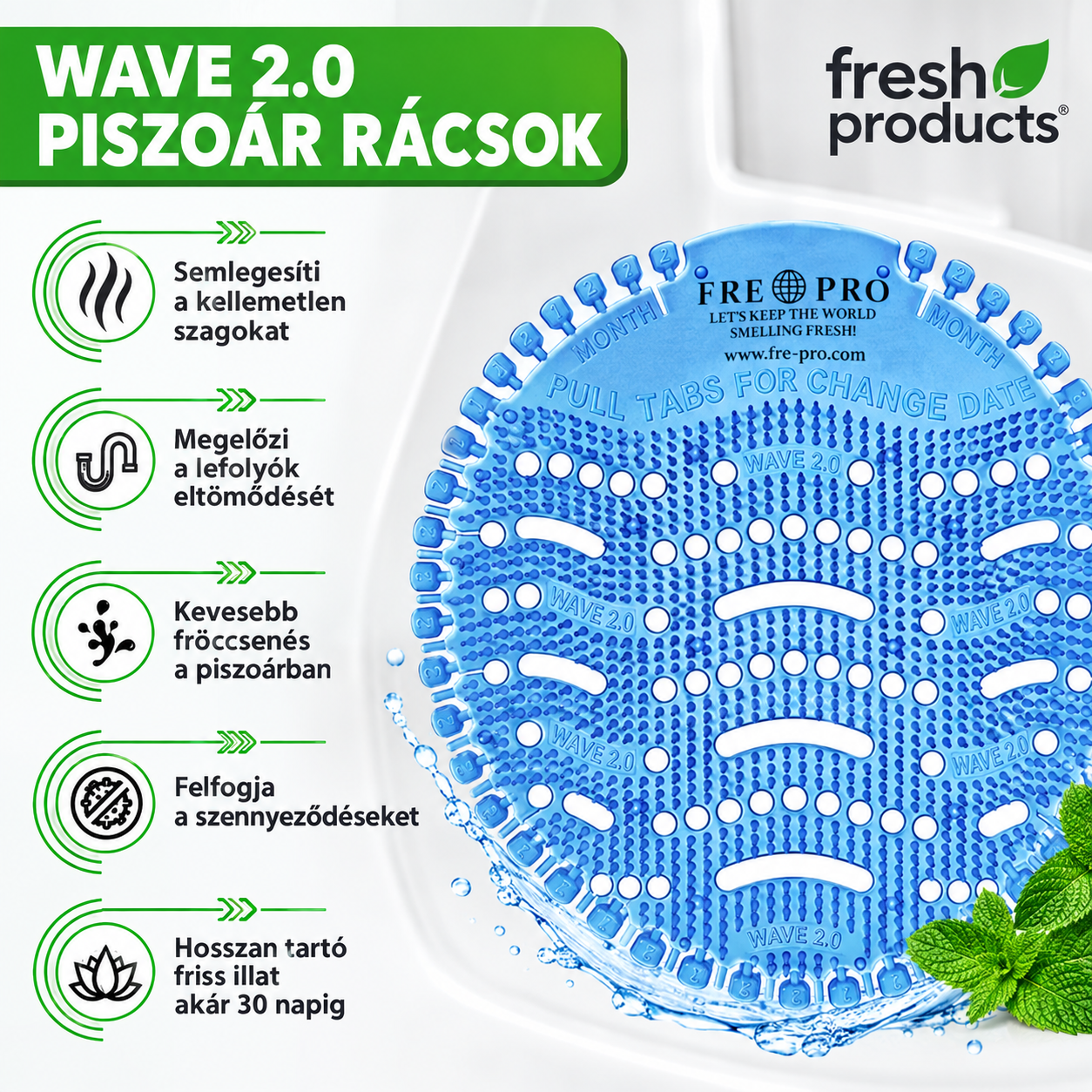 piszoár rács, piszoár tabletta