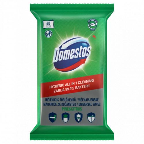 Domestos higiénikus törlőkendő Green Lemon - 60 db