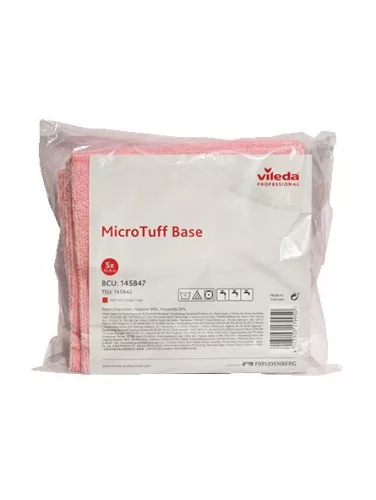 Vileda MicroTuff Base mikroszálas törlőkendő, piros (1 csomag)