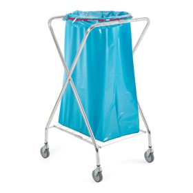   Filmop ROBBY kerekes hulladékgyűjtő kocsi, krómozott (tető nélkül)