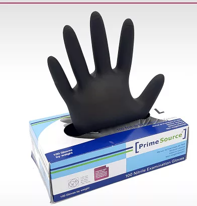 Prime Source 9006 púdermentes fekete nitril kesztyű - S
