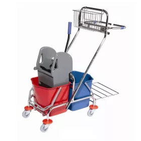   Takarítókocsi fémvázas szemeteszsák tartóval (2x17l+zsáktaró)