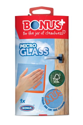 Bonus MicroGlass Mikroszálas Törlőkendő Üvegfelületekre 1db