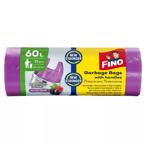 Fino Smart Handles erdei gyüm. illatú szemeteszsák 60L - 59*70cm, 15db/tek 