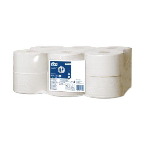 Tork Advanced Mini Jumbo toalettpapír 19cm átm. - 2 rétegű, fehér, 170m (Karton - 12 tek)