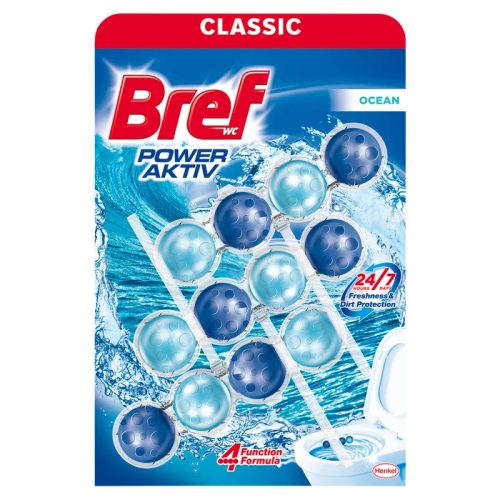 Bref Power Aktiv golyós WC illatosító Óceán 3x50g