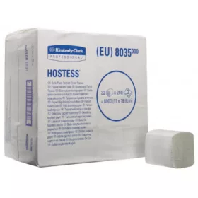  Kimberly-Clarck HOSTESS hajtogatott toalettpapír - 2 rétegű, fehér (32 csom/krt.)